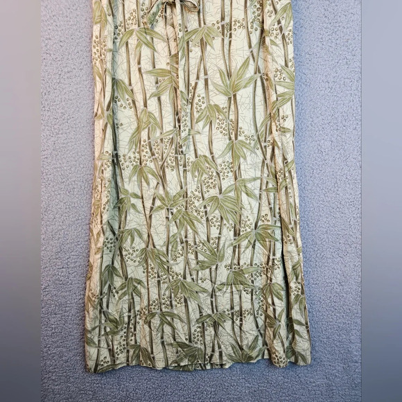 Bahama Beach Womens Bamboo Tropical Print Full Front Button Shirt Dress Sz M - Picture 11 of 13
